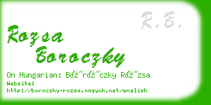 rozsa boroczky business card